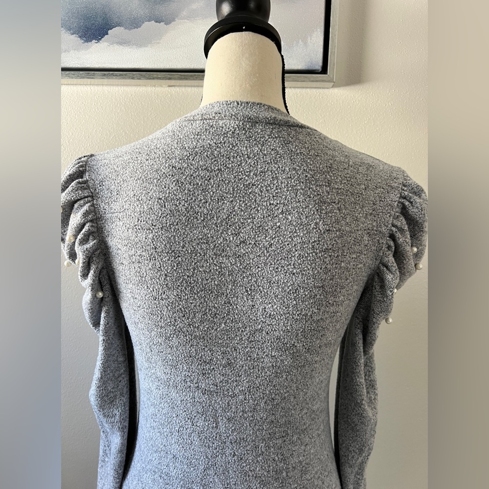 Zara Women’s Gray Balloon Sleeve Sweater Size S - Picture 8 of 10